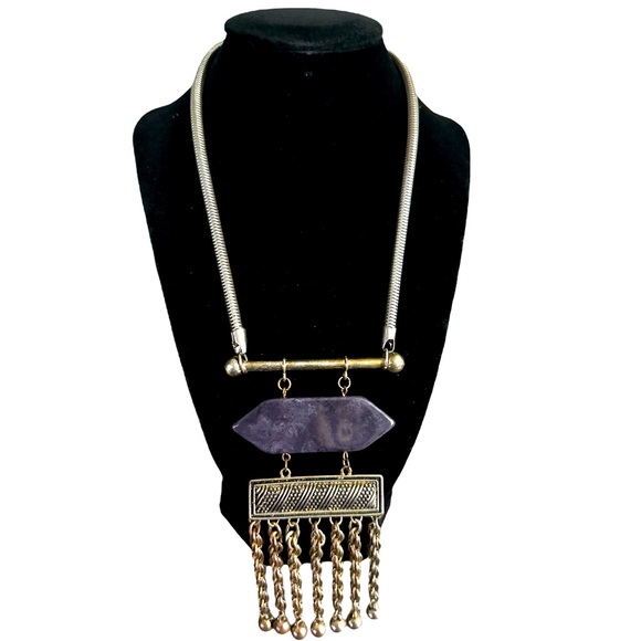 Jewelry - Vintage Faux Stone and Chrome Necklace